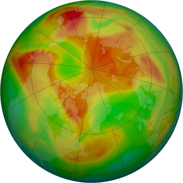 Arctic ozone map for 19 April 2009